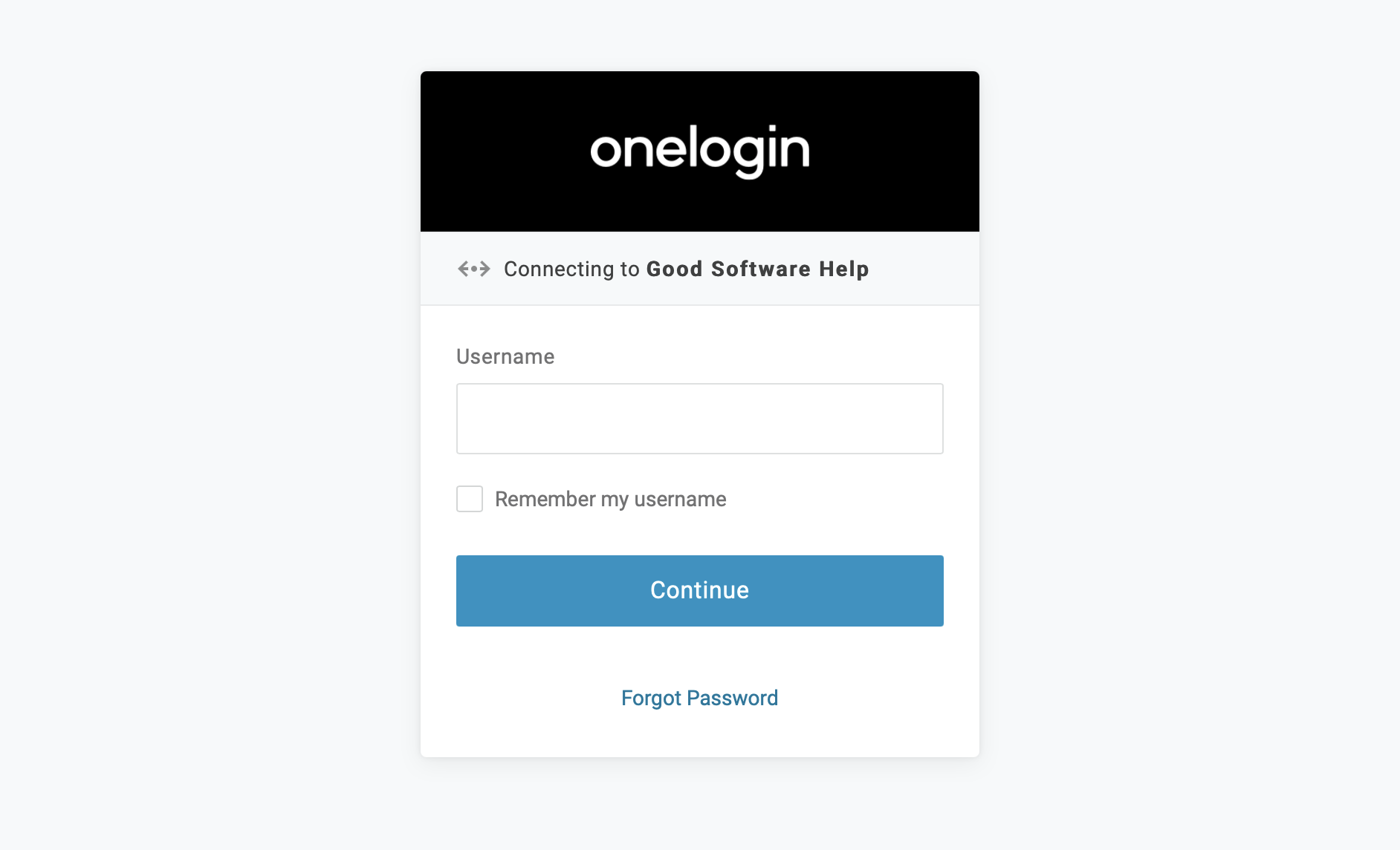 An example login page from onelogin