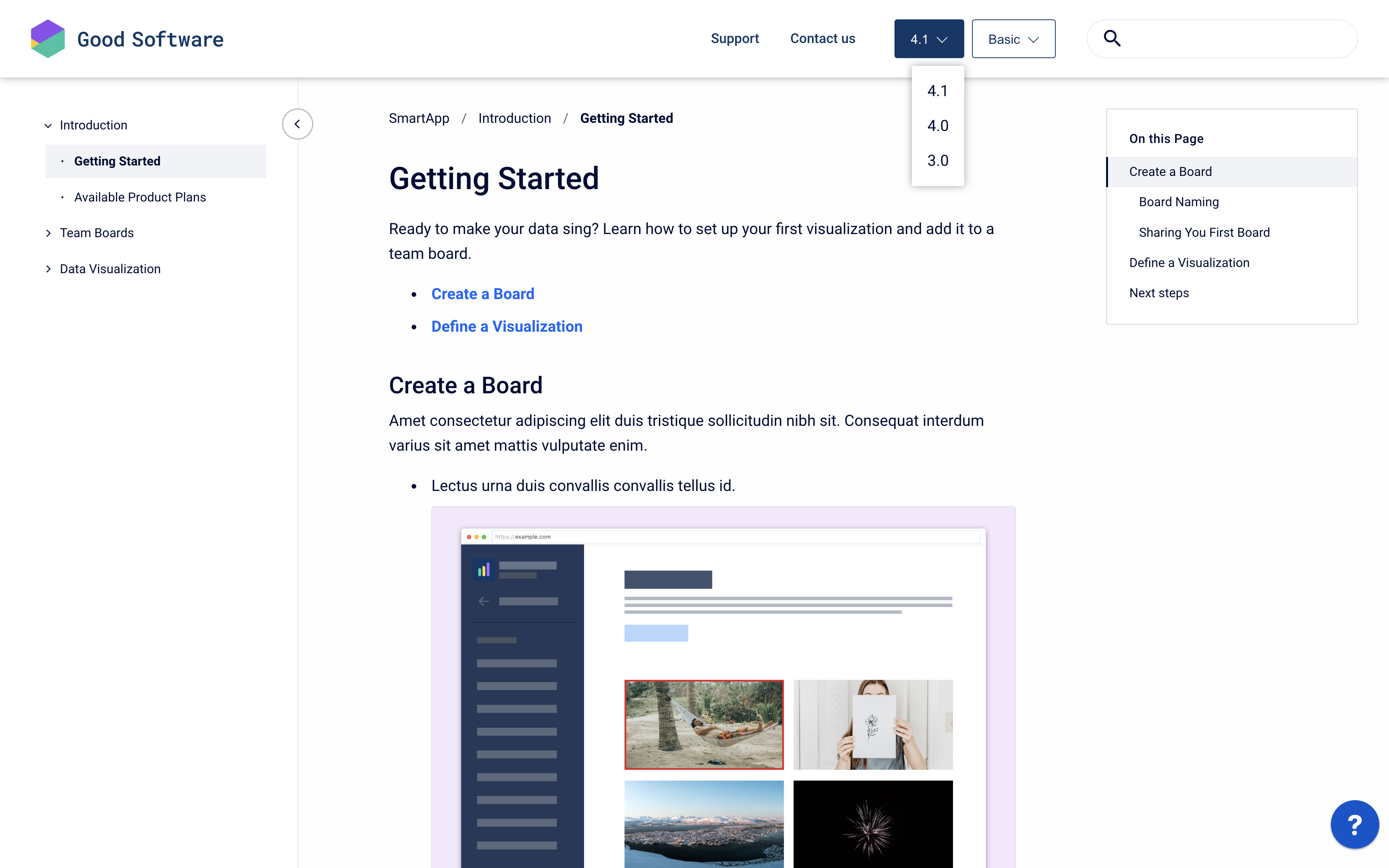  Article page - Version picker open