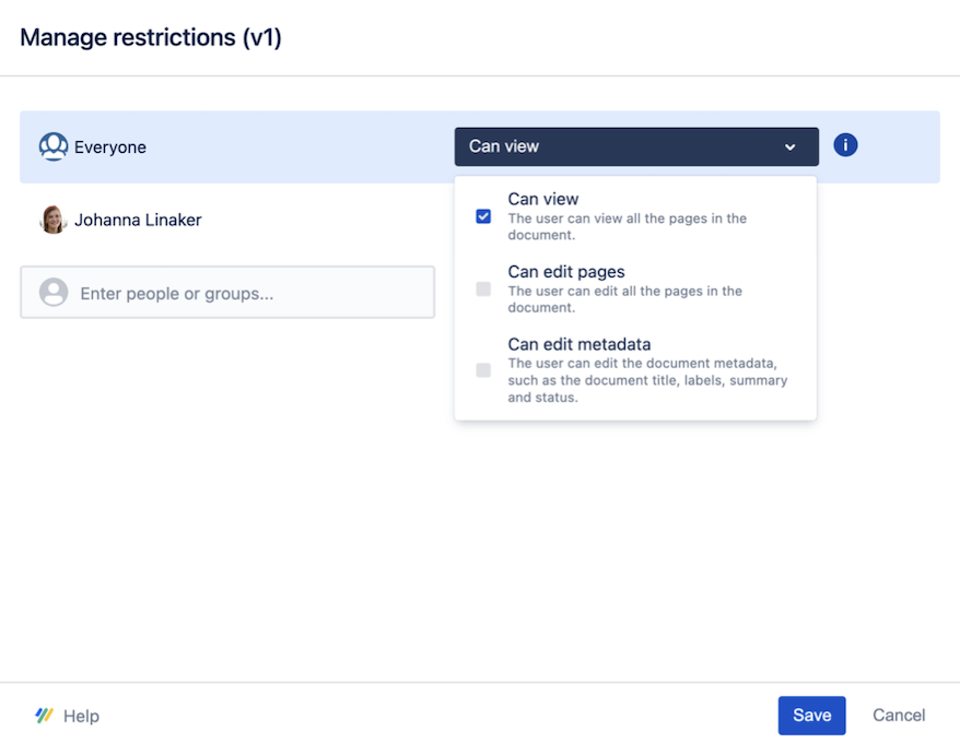 Displays restriction dialogue with options