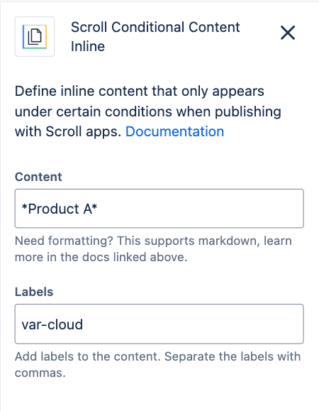 A Scroll Conditional Content inline macro in edit mode