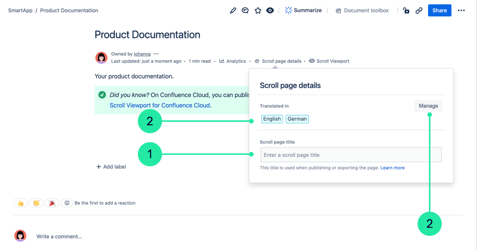 Scroll page details expanded