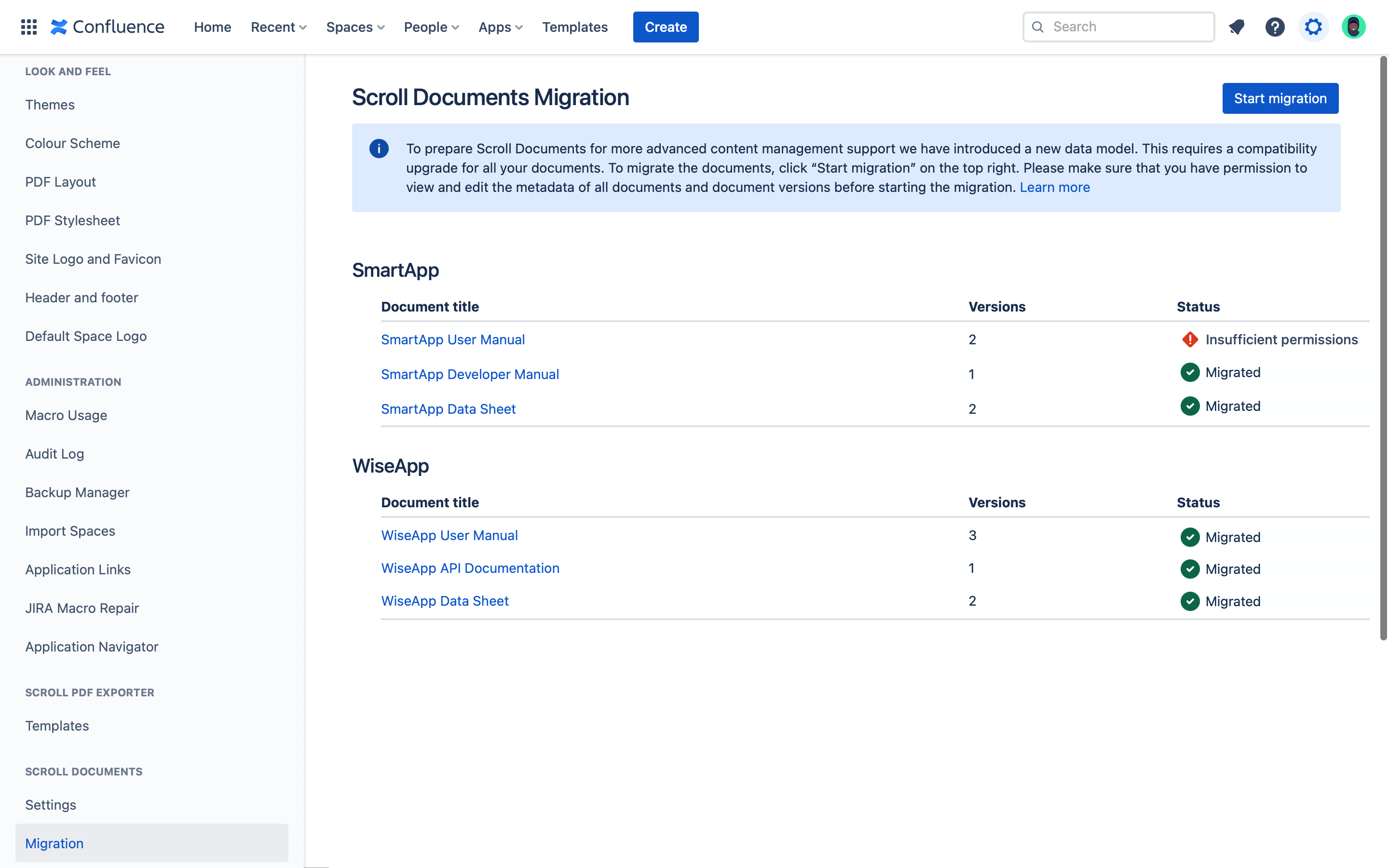 Migration tool with a finalized migration