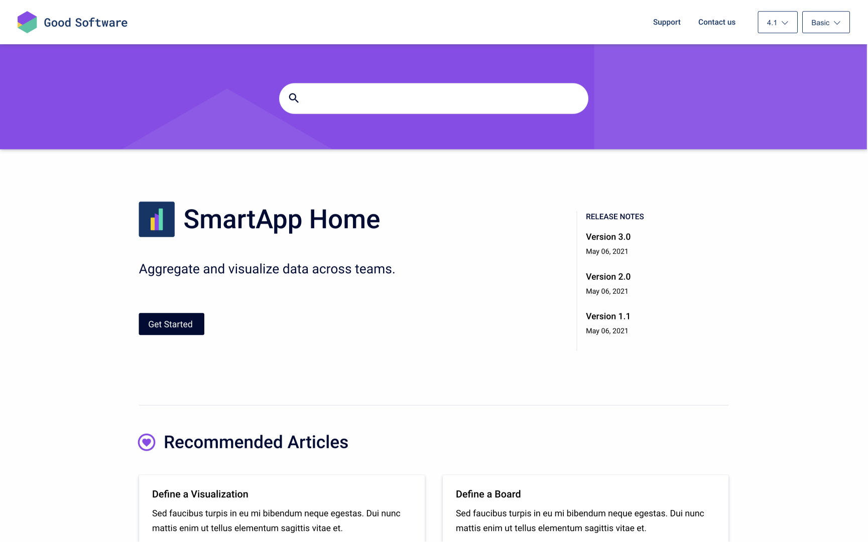 Help center theme content source page