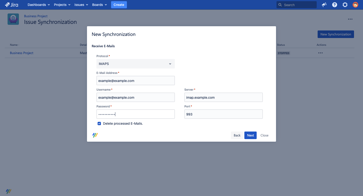 Provide the receive email details