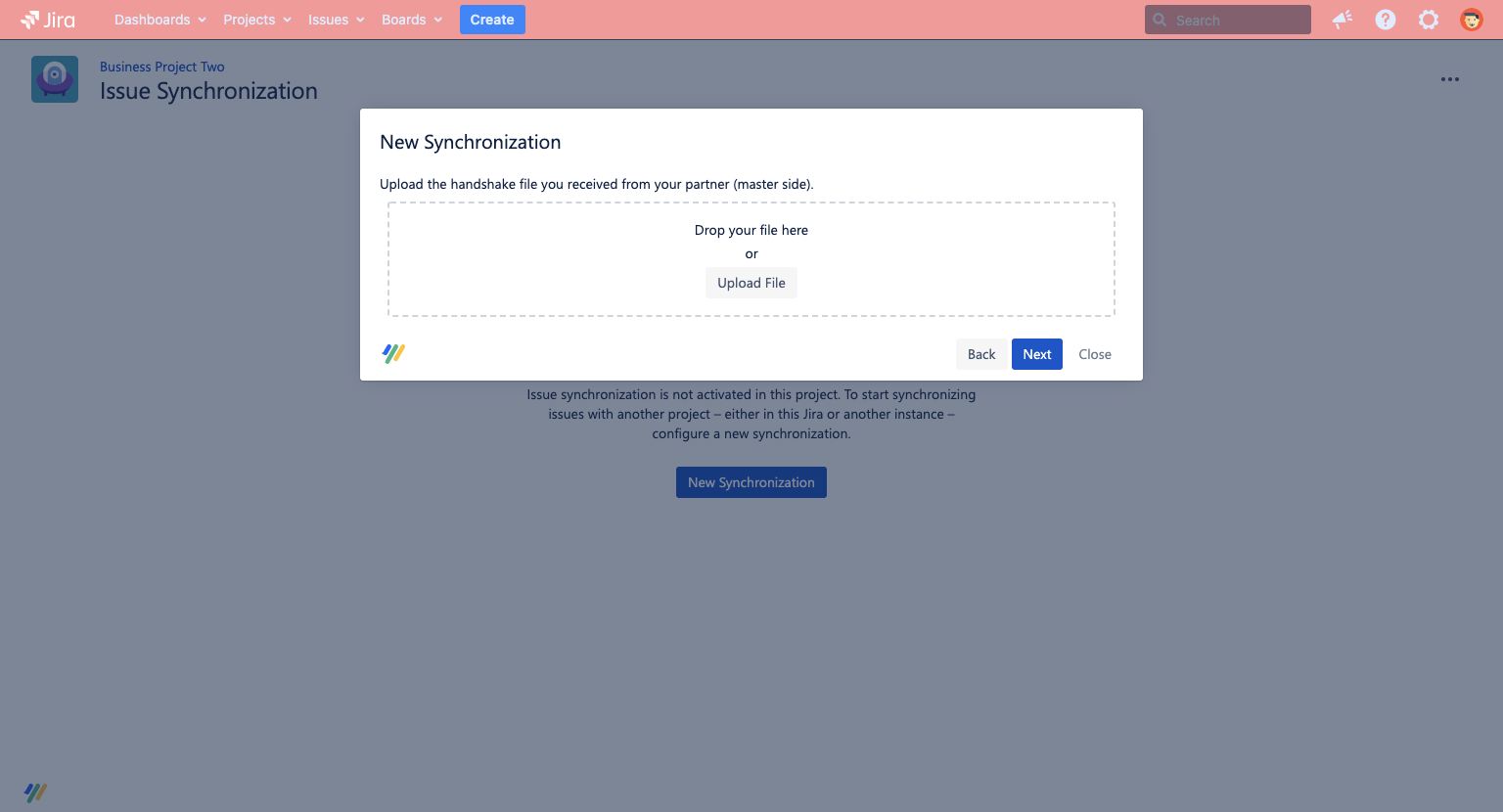 upload the handshake file
