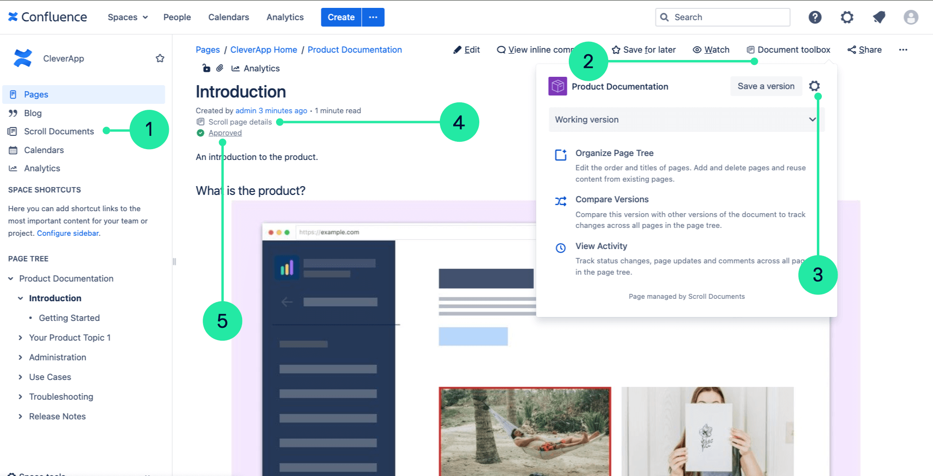 Scroll Documents navigation entries in page view