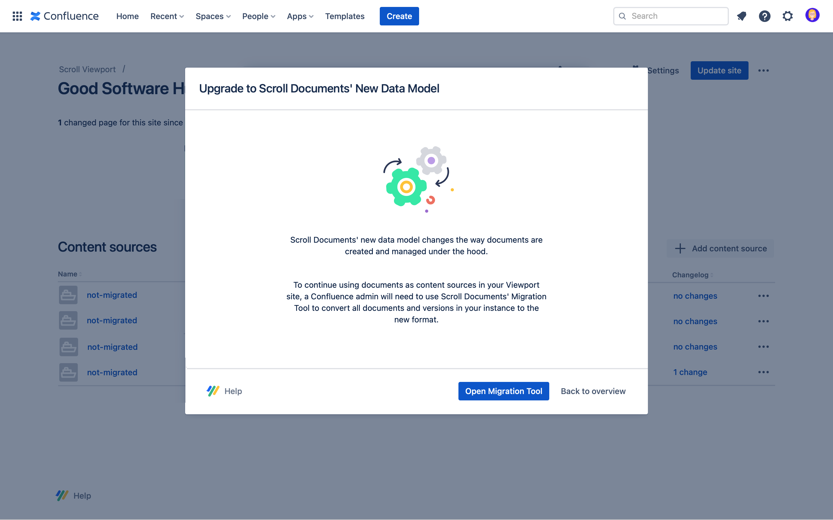 Scroll Documents new data model upgrade dialog in Viewport.png