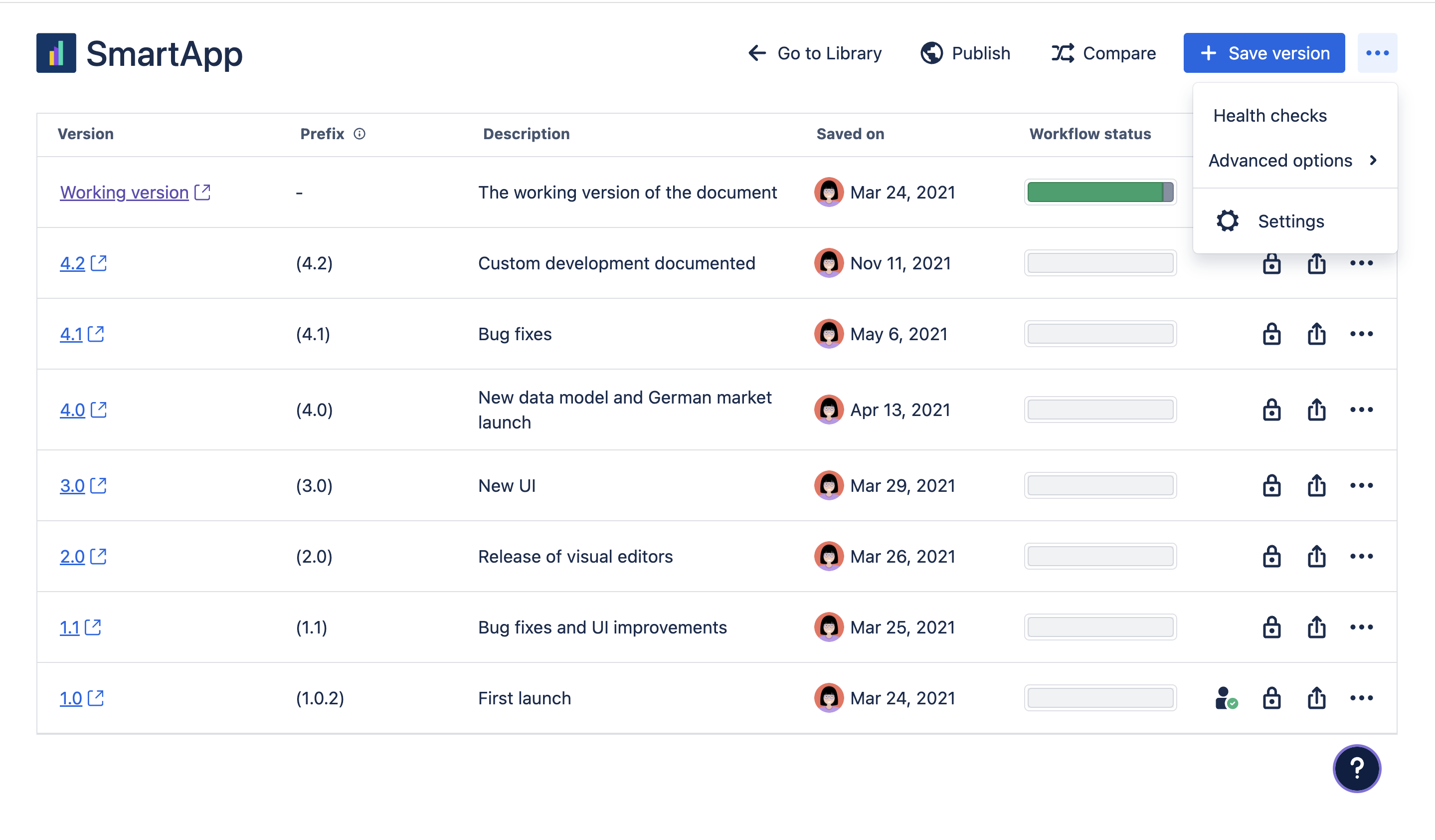 Document Manager with path to the Document settings expanded.