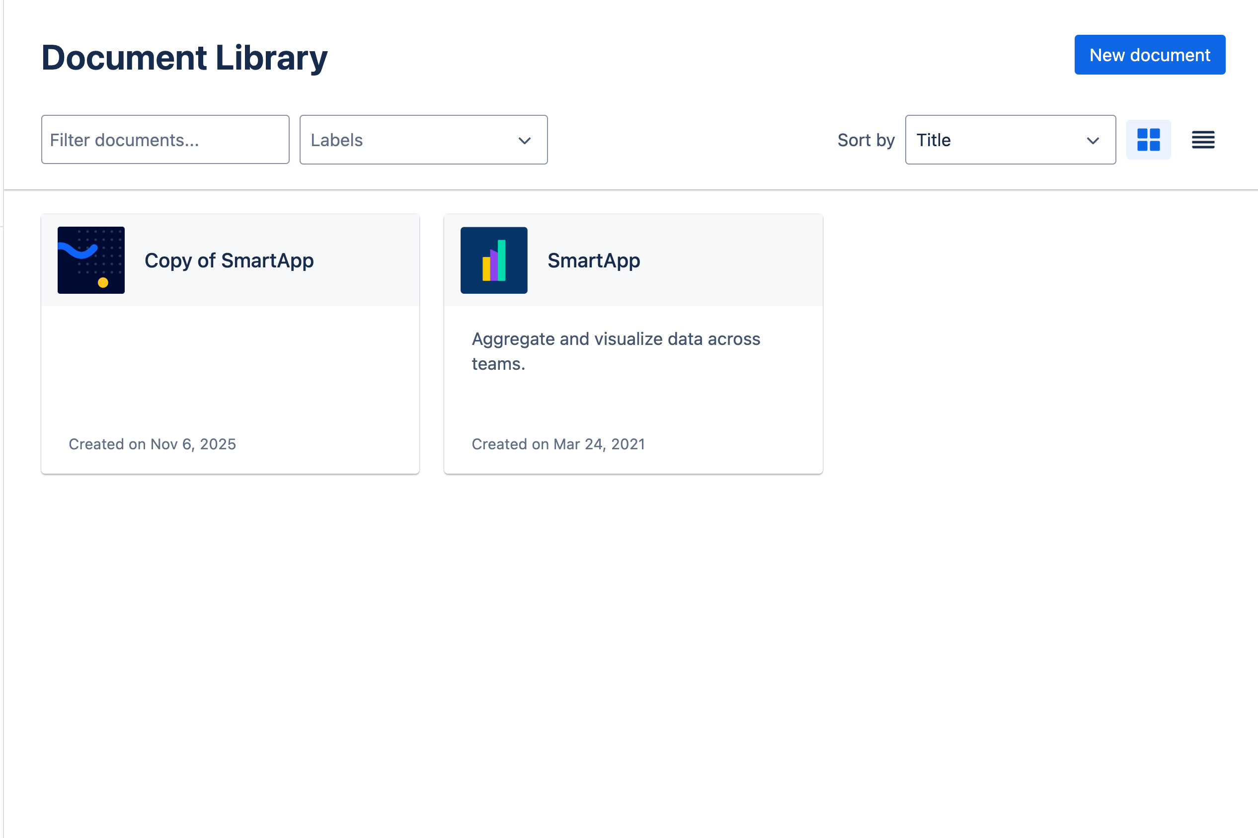 Document Library with a copied document