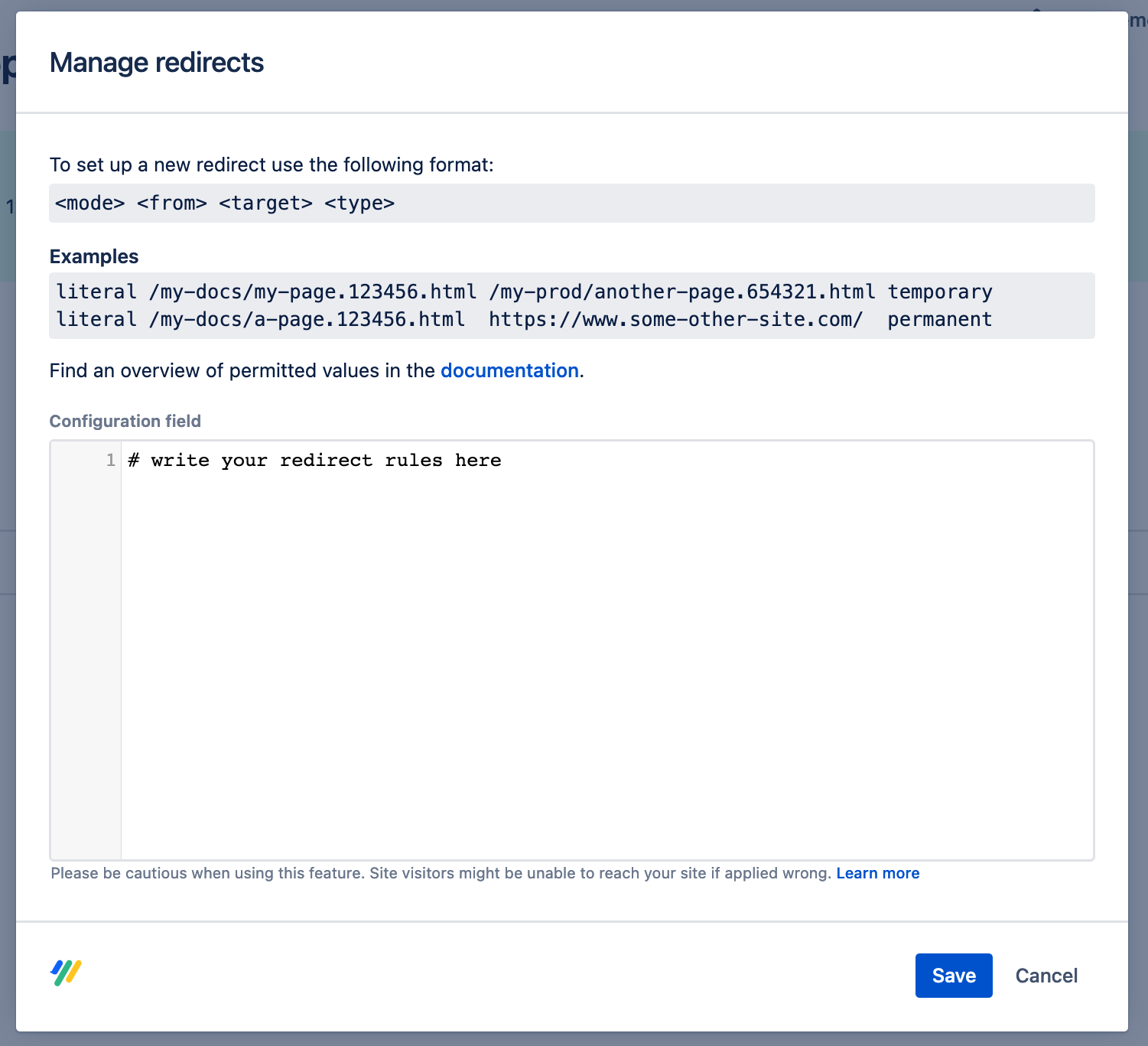 Manage Redirect Dialog.png