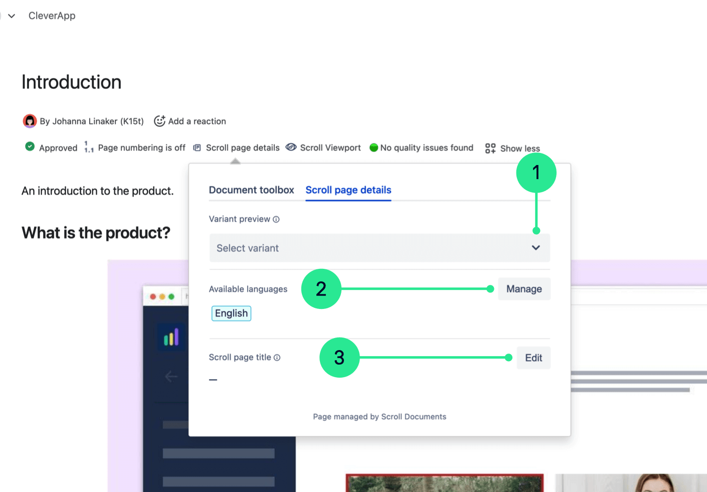 Scroll page details expanded on Confluence Cloud