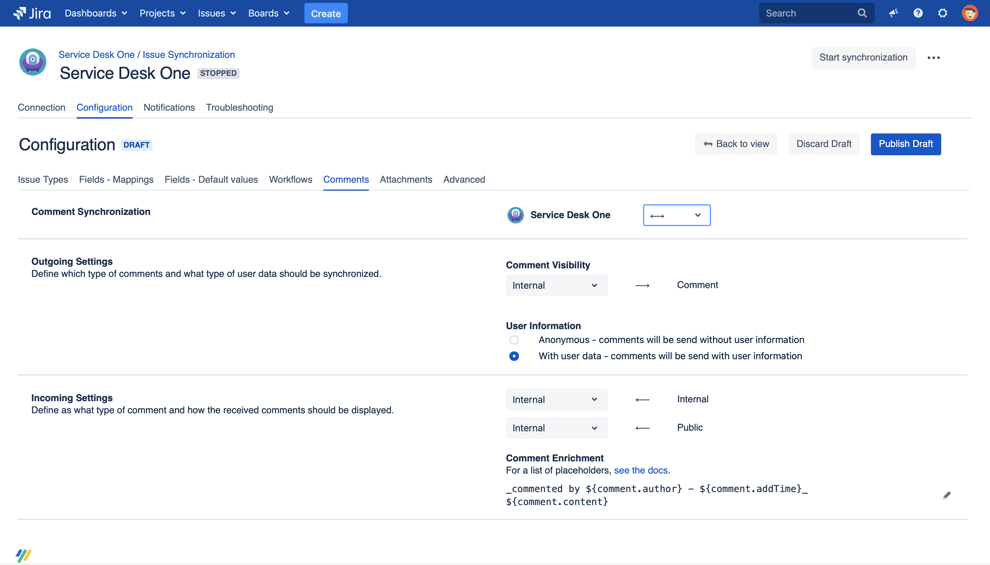 Sync internal and public comments
