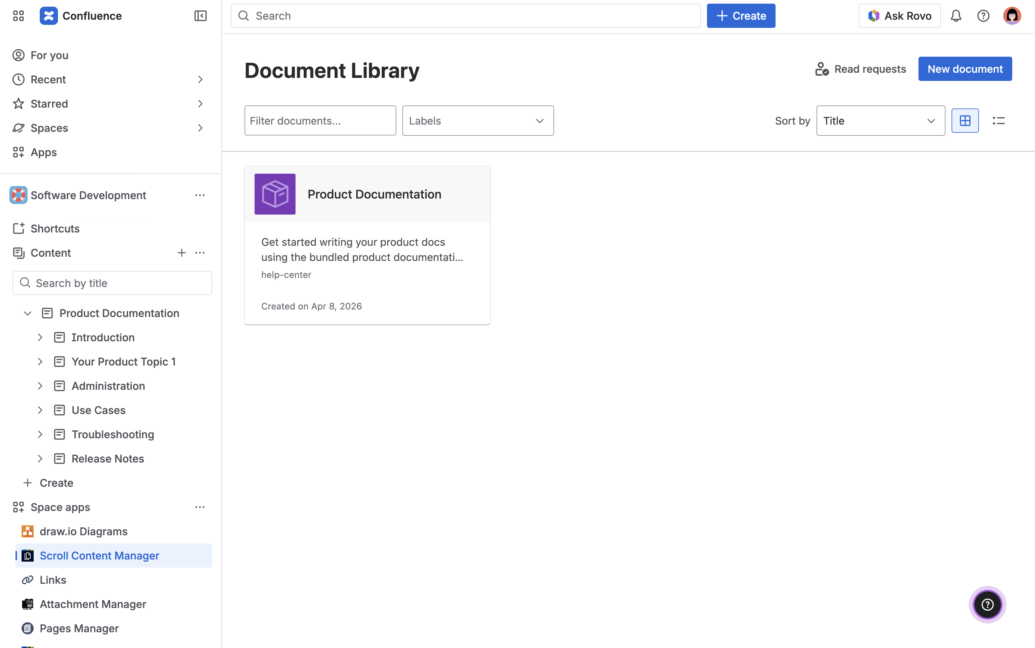 Document Library with one document inside