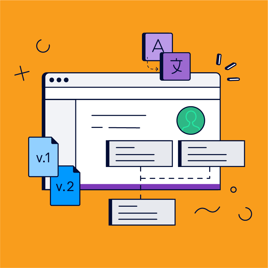 Teaser image for a process documentation article, a handbook showcasing different versions, variants, and translations.