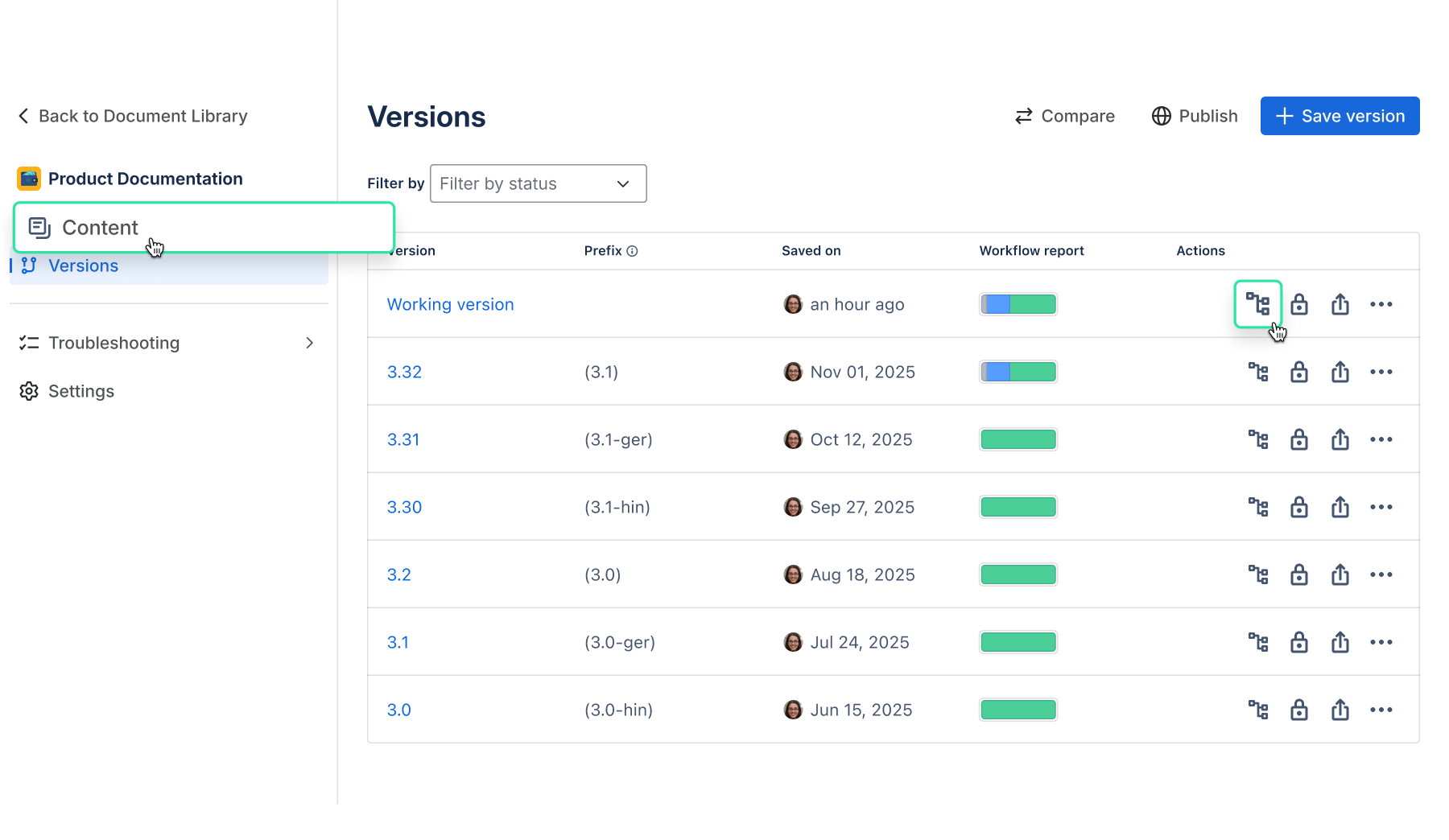 Content Manager entry options