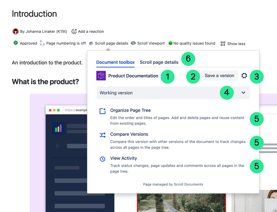 Document toolbox options highlighted 