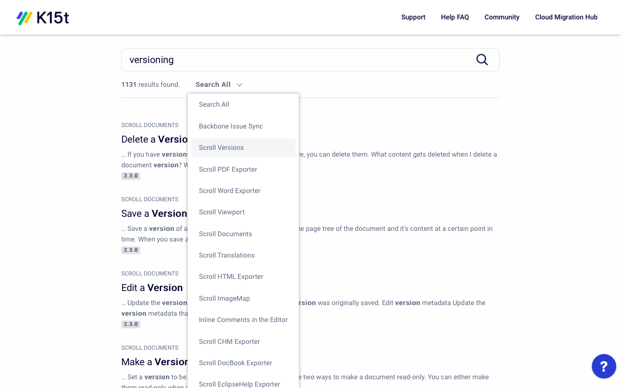 VPRT Space search filtering in the help center theme.png