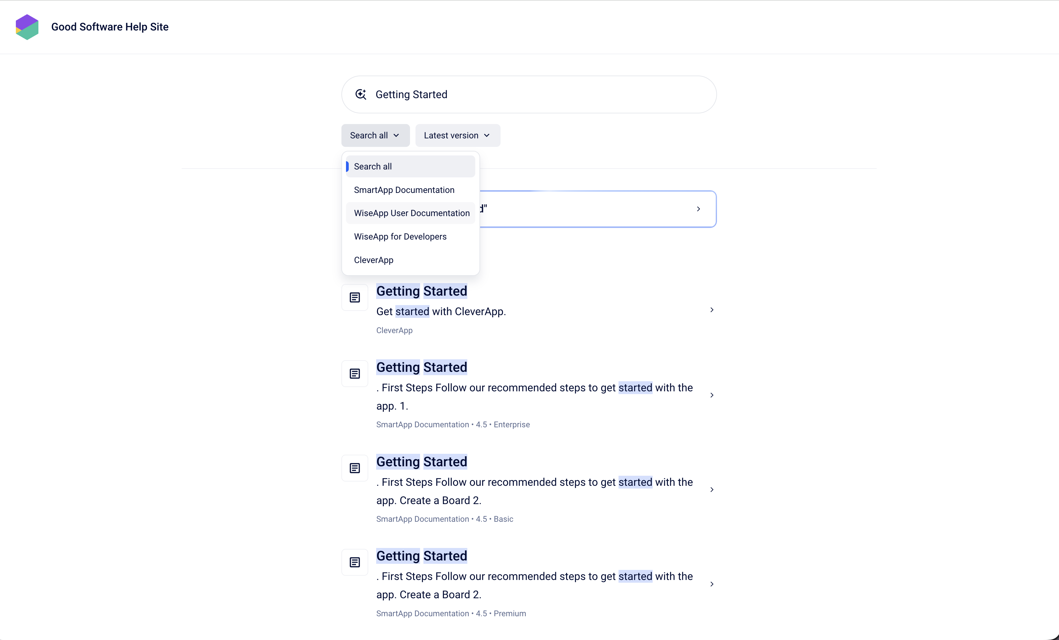 Help center theme search page with filters open.png