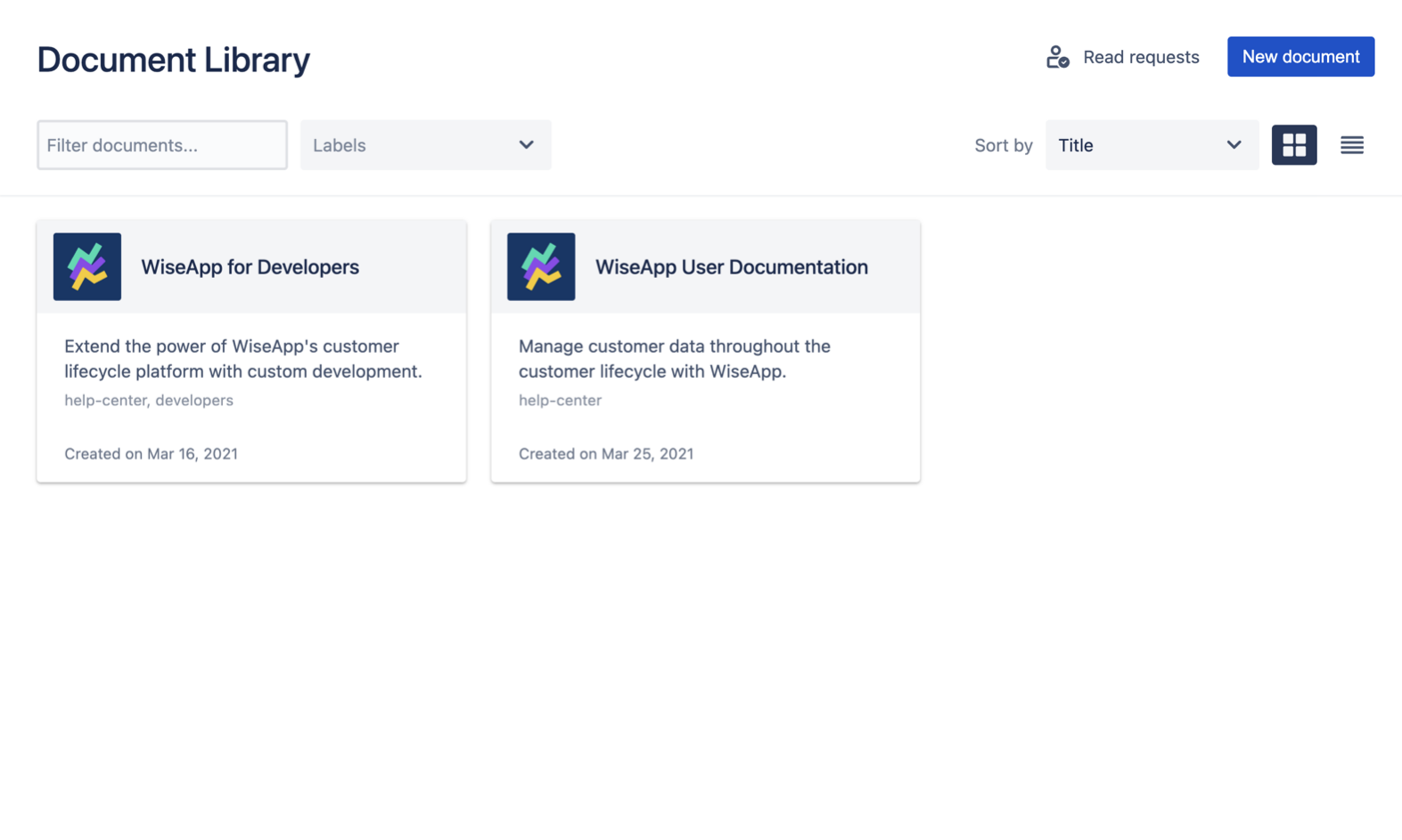 Document library with two documents