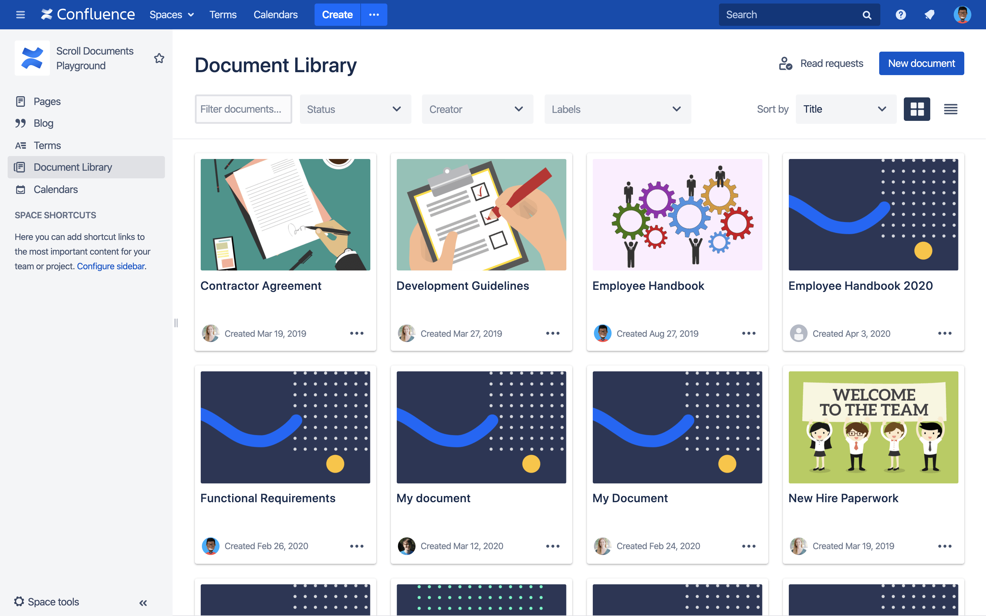 Document Library wth 8 documents