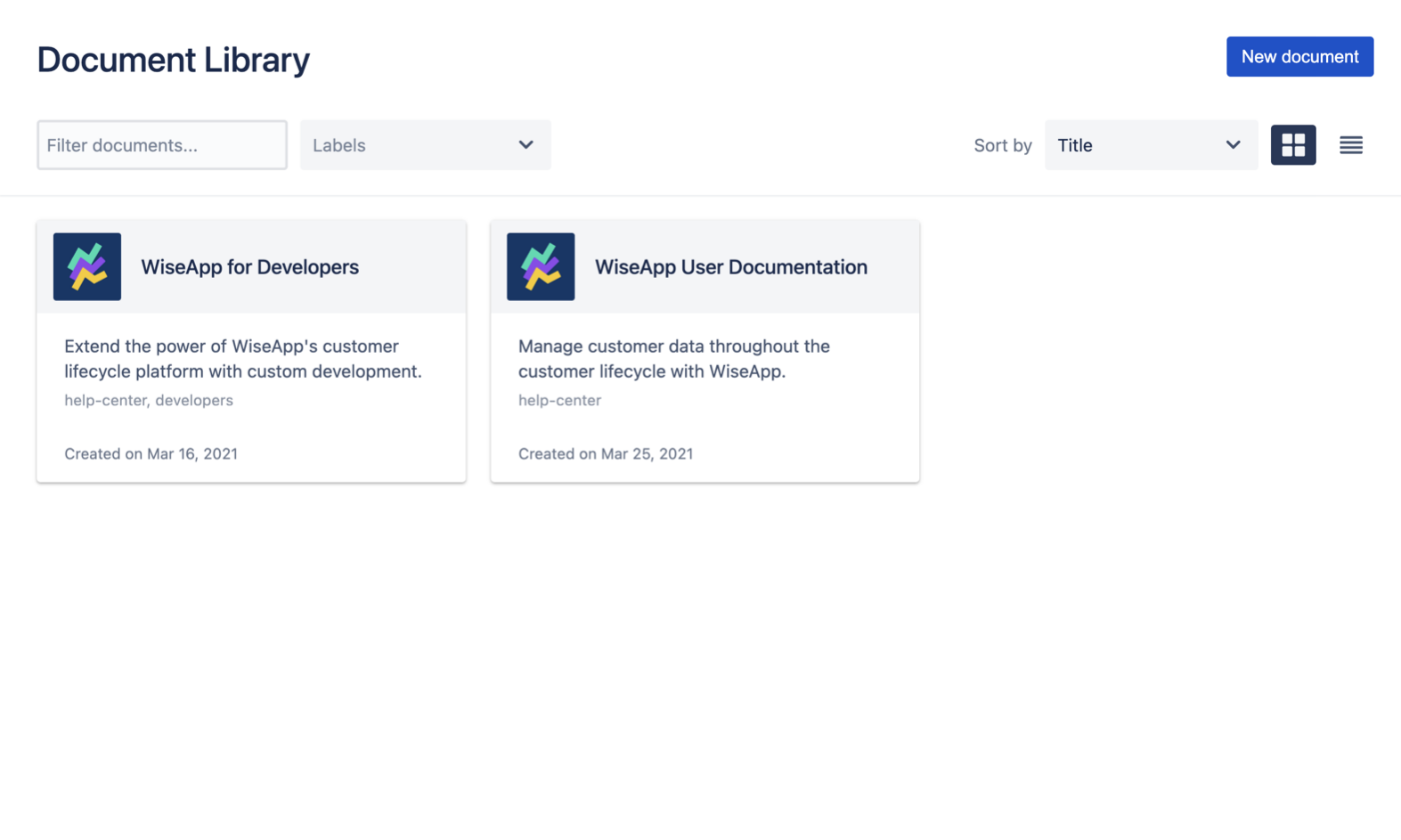 Document library with two documents