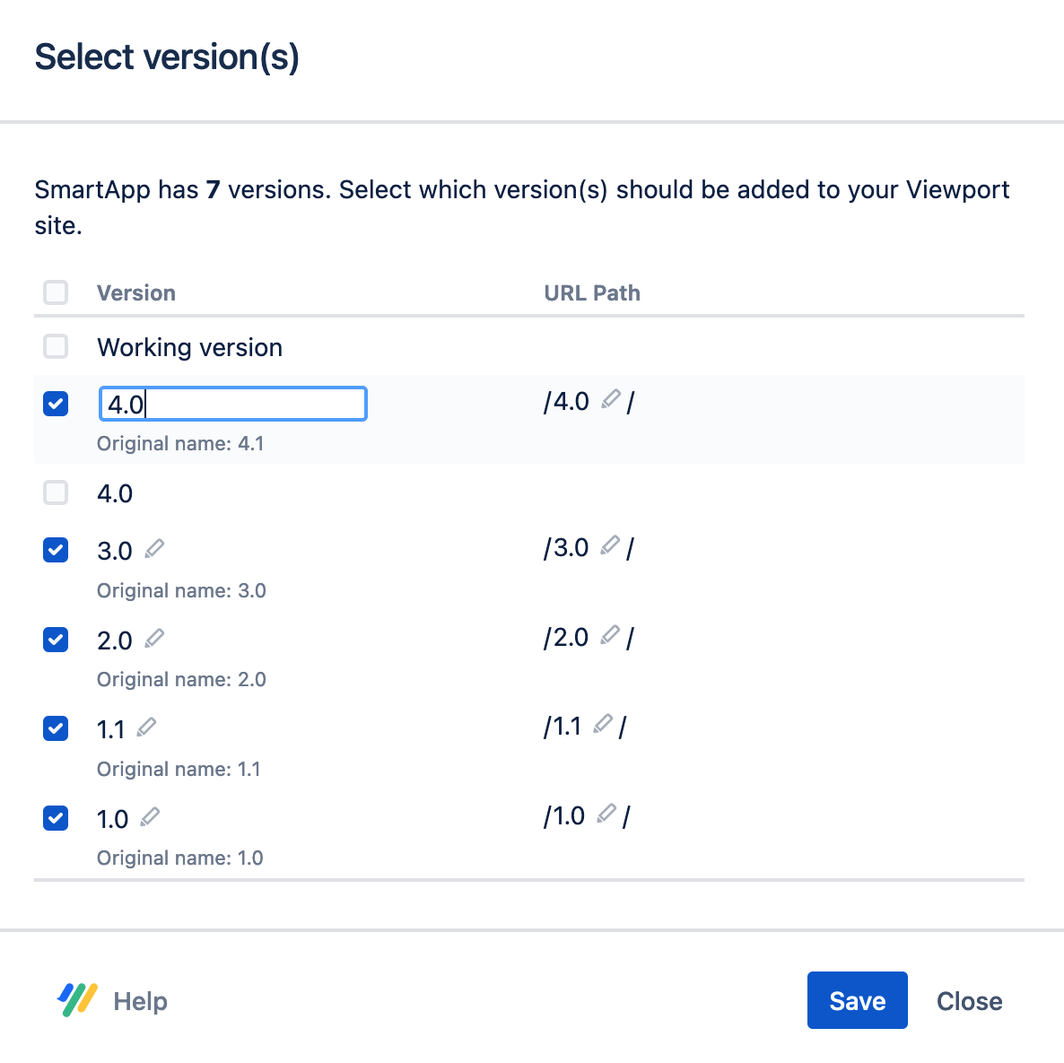 Select Version_Version name and URL path selection.png