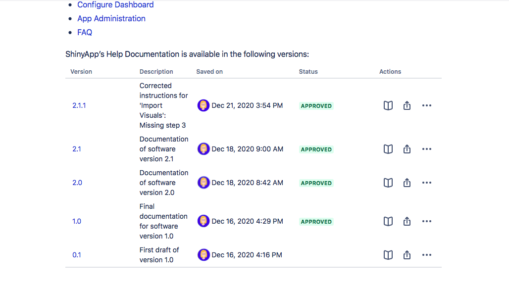Scroll Document version history macro on a page