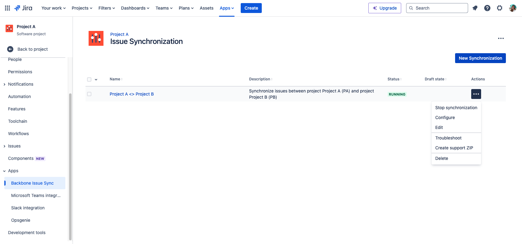 synchronization overview in project