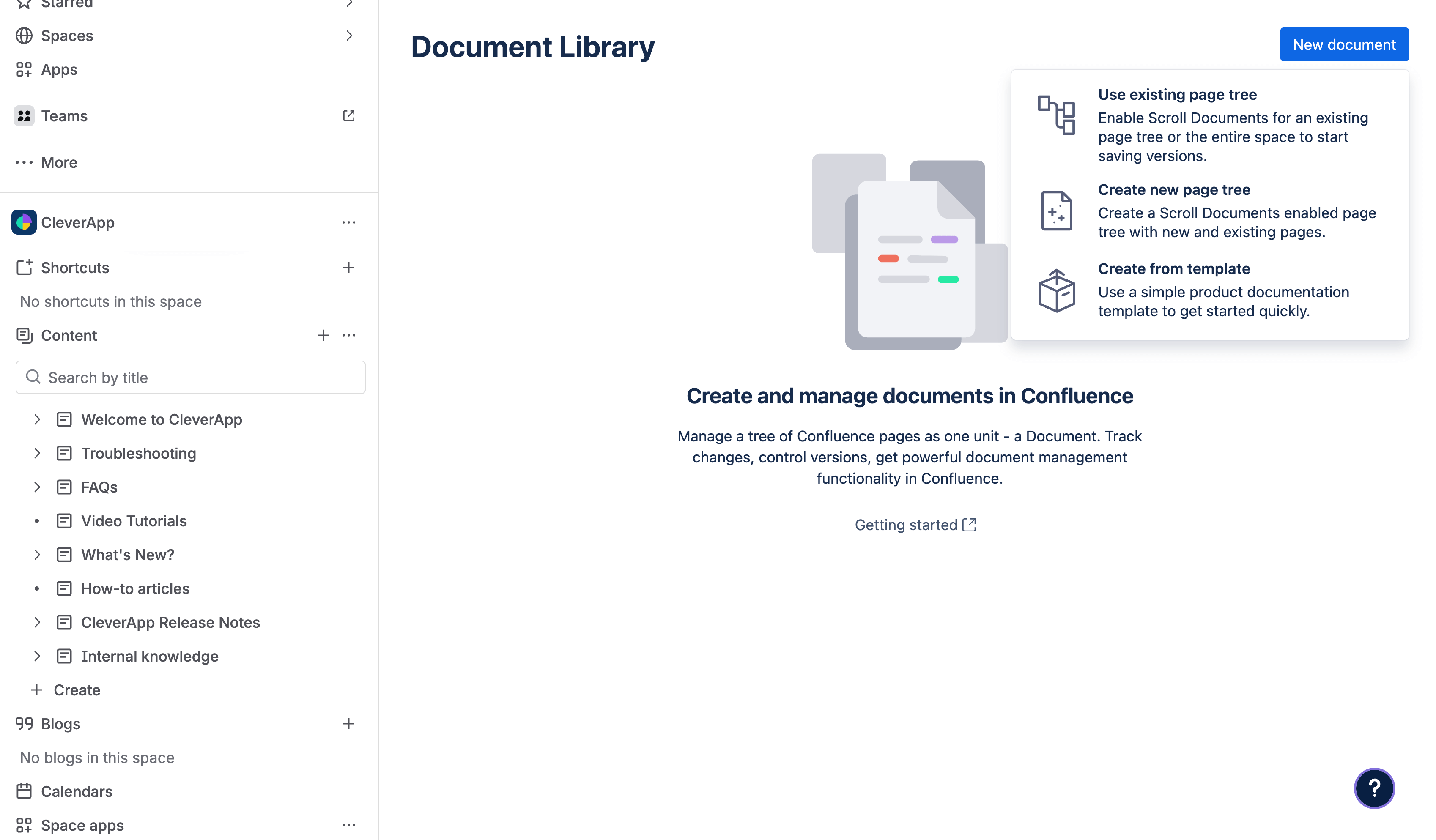 New document options